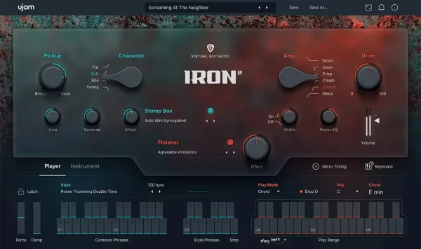 virtual guitarist iron2 gui