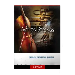 Action strings performing dramatic orchestral phrases, delivering cinematic tension and powerful symphonic music elements.